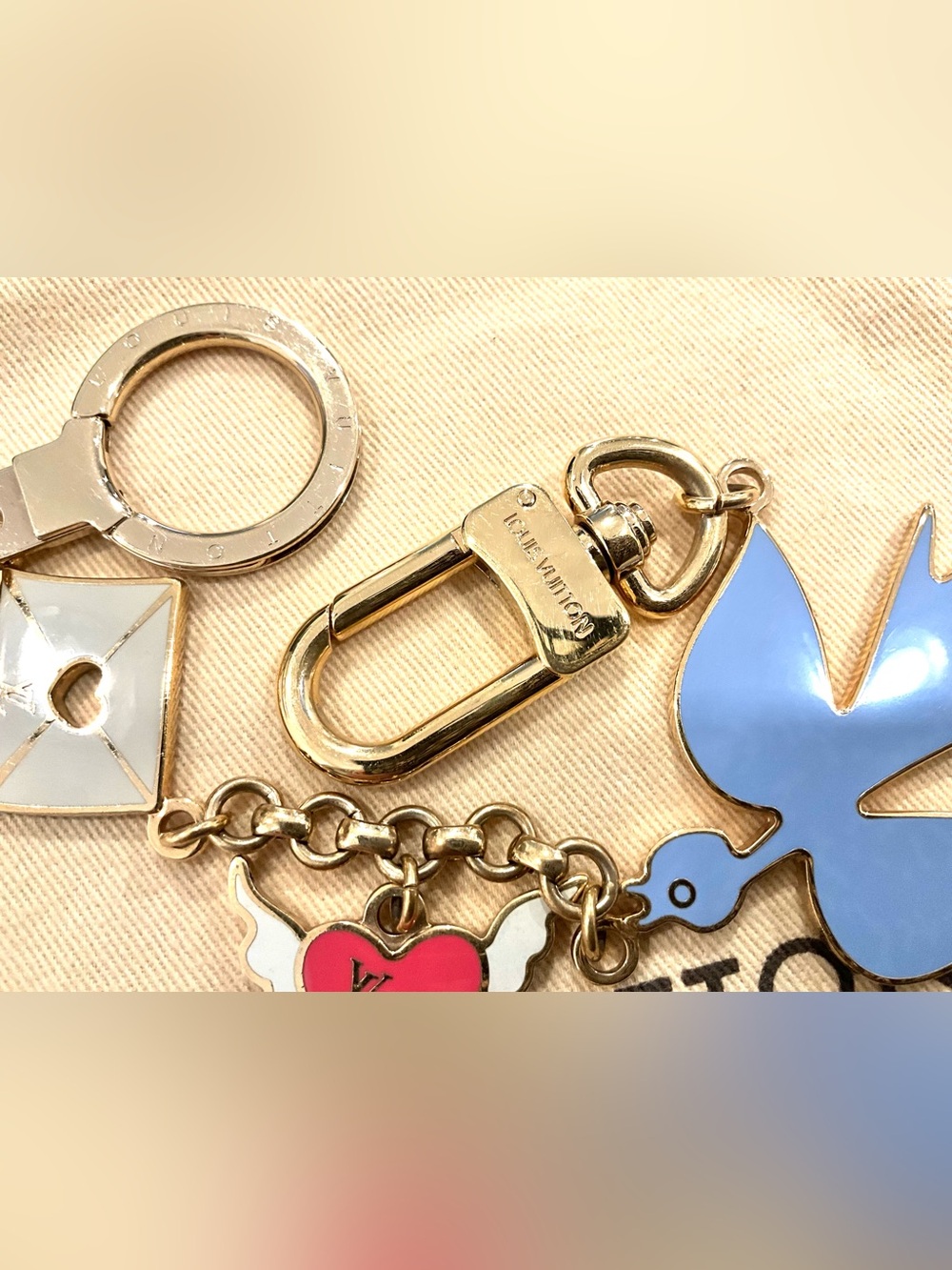 Louis Vuitton Love Birds Key Chain and Bag Charm - Picture 3 of 6